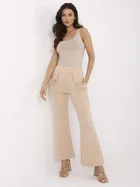 Spodnie dresowe damskie, beżowe, Italy Moda