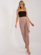 Spodnie dresowe damskie, beżowe, Relevance