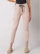 Spodnie dresowe damskie, beżowe, Relevance