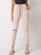 Spodnie dresowe damskie, beżowe, Relevance