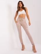 Spodnie dresowe damskie, beżowe, Relevance