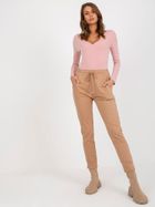 Spodnie dresowe damskie, beżowe, Relevance