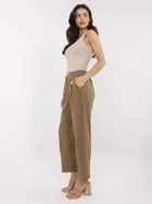 Spodnie dresowe damskie, brązowe, Italy Moda