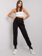 Spodnie dresowe damskie, czarne, Ex Moda