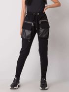 Spodnie dresowe damskie, czarne, Ex Moda