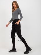 Spodnie dresowe damskie, czarne, Ex Moda