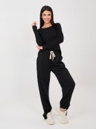 Spodnie dresowe damskie, czarne, Italy Moda