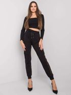 Spodnie dresowe damskie, czarne, Relevance