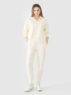 Spodnie dresowe damskie, ecru, 4F