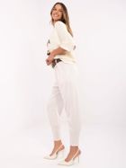 Spodnie dresowe damskie, ecru, Italy Moda