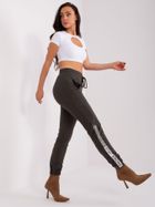 Spodnie dresowe damskie, khaki, Relevance