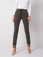 Spodnie dresowe damskie, khaki, Relevance