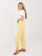 Spodnie dresowe damskie, żółte, Italy Moda