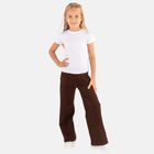 Spodnie dresowe dziewczęce, wide, brązowe, Tup Tup