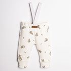 Spodnie dziewczęce na szelkach, beżowe, Nicol