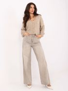 Spodnie jeansowe damskie, beżowe, Sublevel