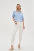 Spodnie jeansowe damskie, białe, Moodo