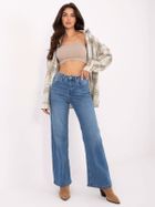 Spodnie jeansowe damskie, straight, niebieskie, Sublevel