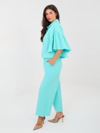 Spodnie jeansowe damskie, turkusowe, Italy Moda