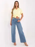 Spodnie jeansowe damskie, wide leg, niebieskie, Sublevel