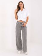 Spodnie jeansowe damskie, wide leg, szare, Sublevel