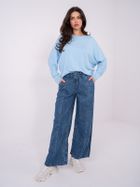 Spodnie jeansowe damskie, wide, niebieskie, Sublevel