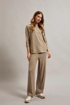 Spodnie materiałowe damskie, beżowe, Moodo