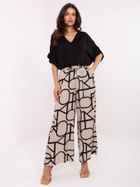 Spodnie materiałowe damskie, beżowe, Sublevel