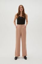 Spodnie materiałowe damskie, brązowe, Moodo