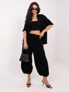 Spodnie materiałowe damskie, czarne, Italy Moda