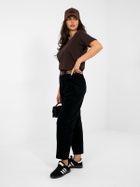 Spodnie materiałowe damskie, czarne, Italy Moda