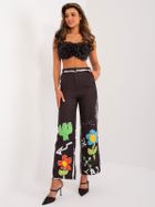 Spodnie materiałowe damskie, czarne, Italy Moda