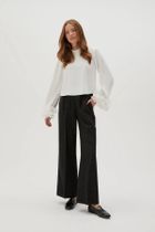 Spodnie materiałowe damskie, czarne, Moodo