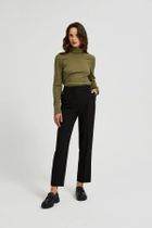 Spodnie materiałowe damskie, czarne, Moodo