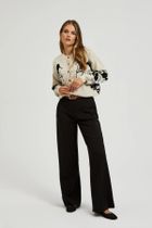 Spodnie materiałowe damskie, czarne, Moodo