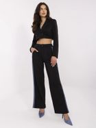 Spodnie materiałowe damskie, czarne, Vinceotto