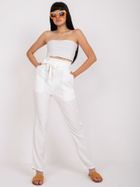 Spodnie materiałowe damskie, ecru, Factory Price