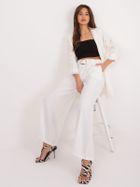 Spodnie materiałowe damskie, ecru, Italy Moda