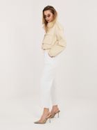 Spodnie materiałowe damskie, ecru, Italy Moda