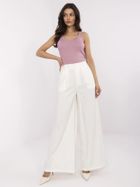 Spodnie materiałowe damskie, ecru, Vinceotto