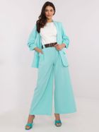 Spodnie materiałowe damskie, miętowe, Italy Moda