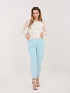 Spodnie materiałowe damskie, niebieskie, Italy Moda