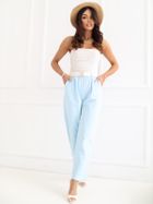 Spodnie materiałowe damskie, niebieskie, Italy Moda