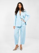 Spodnie materiałowe damskie, niebieskie, Italy Moda