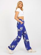 Spodnie materiałowe damskie, niebieskie, Lakerta