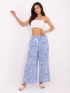 Spodnie materiałowe damskie, niebieskie, Sublevel