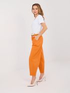 Spodnie materiałowe damskie, pomarańczowe, Italy Moda