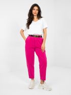 Spodnie materiałowe damskie, różowe, Italy Moda