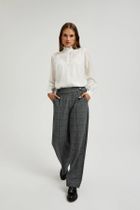 Spodnie materiałowe damskie, szare, Moodo