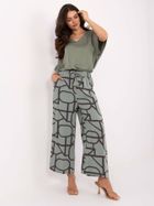 Spodnie materiałowe damskie, zielone, Sublevel